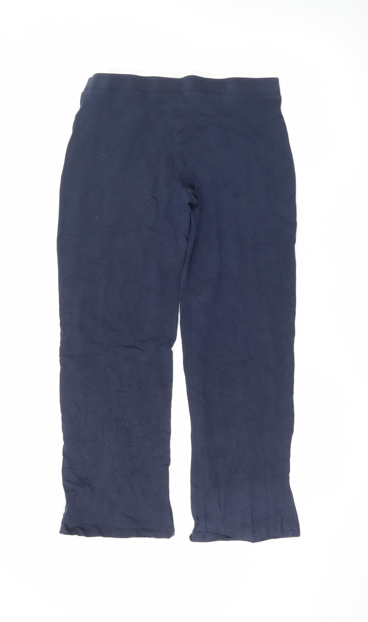 Marks and Spencer Women’s Blue Jersey Stretch Trousers UK 10 Short