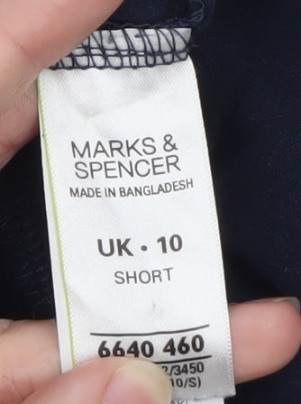 Marks and Spencer Women’s Blue Jersey Stretch Trousers UK 10 Short