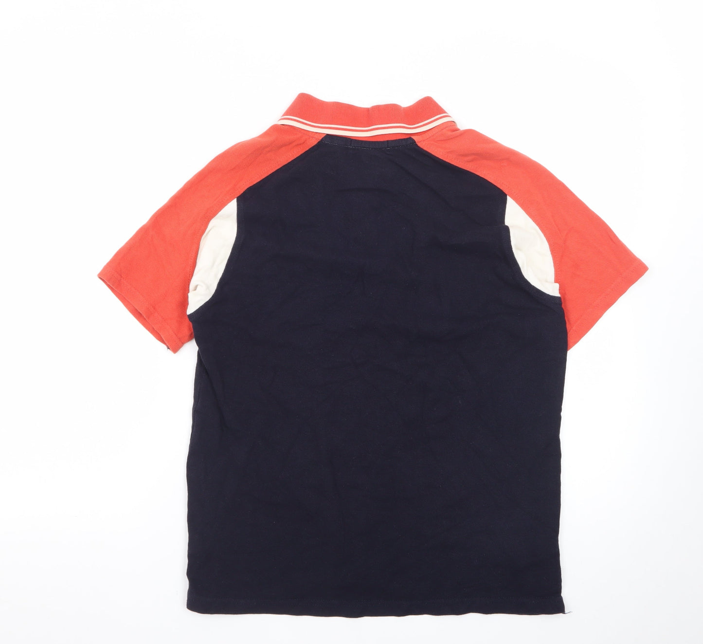 CONS Men's Colourblock Navy Red Polo Shirt Size L Cotton Classic Fit