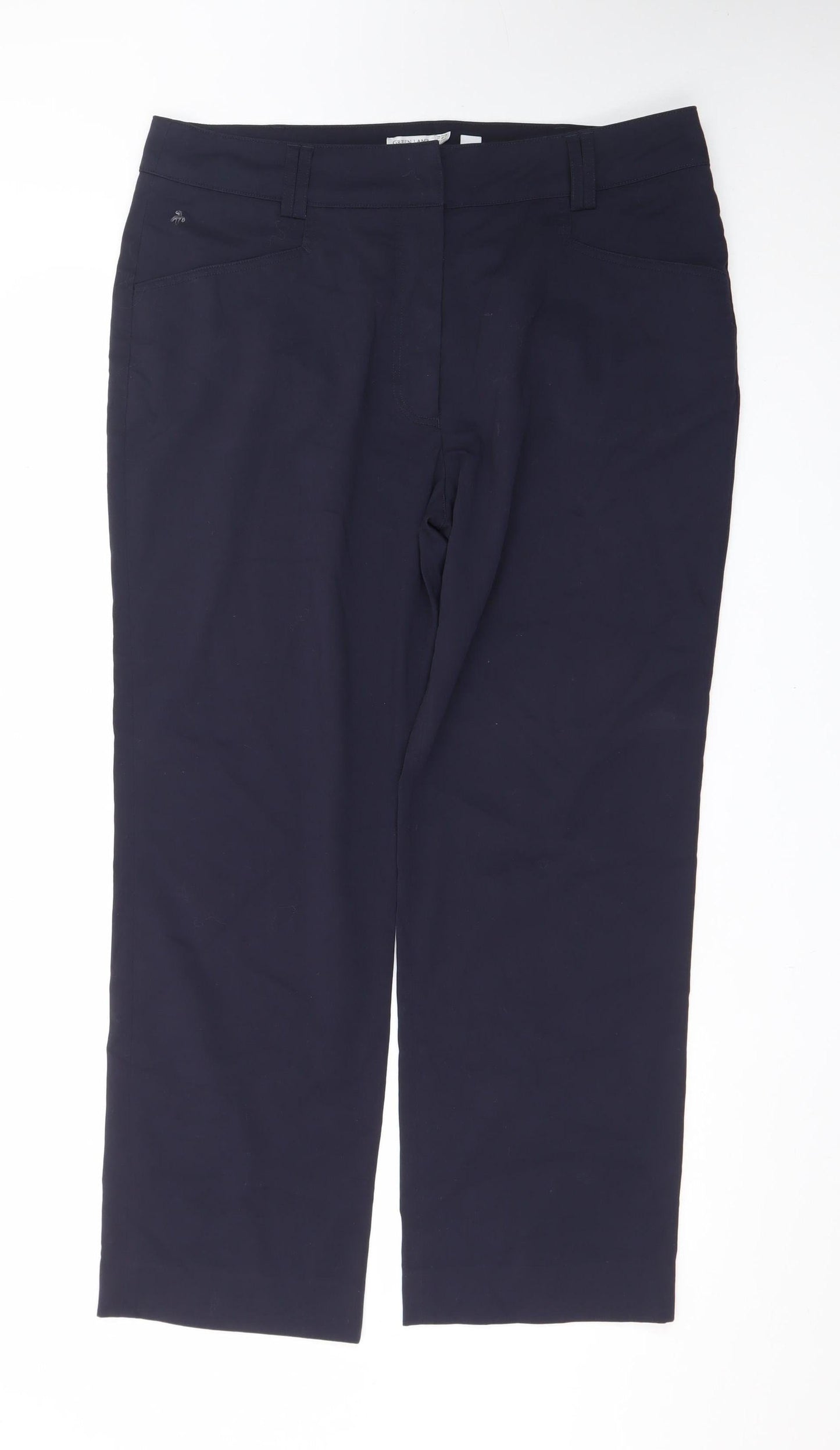 Green Lamb Women's Blue Size 16 Straight Stretch Trousers