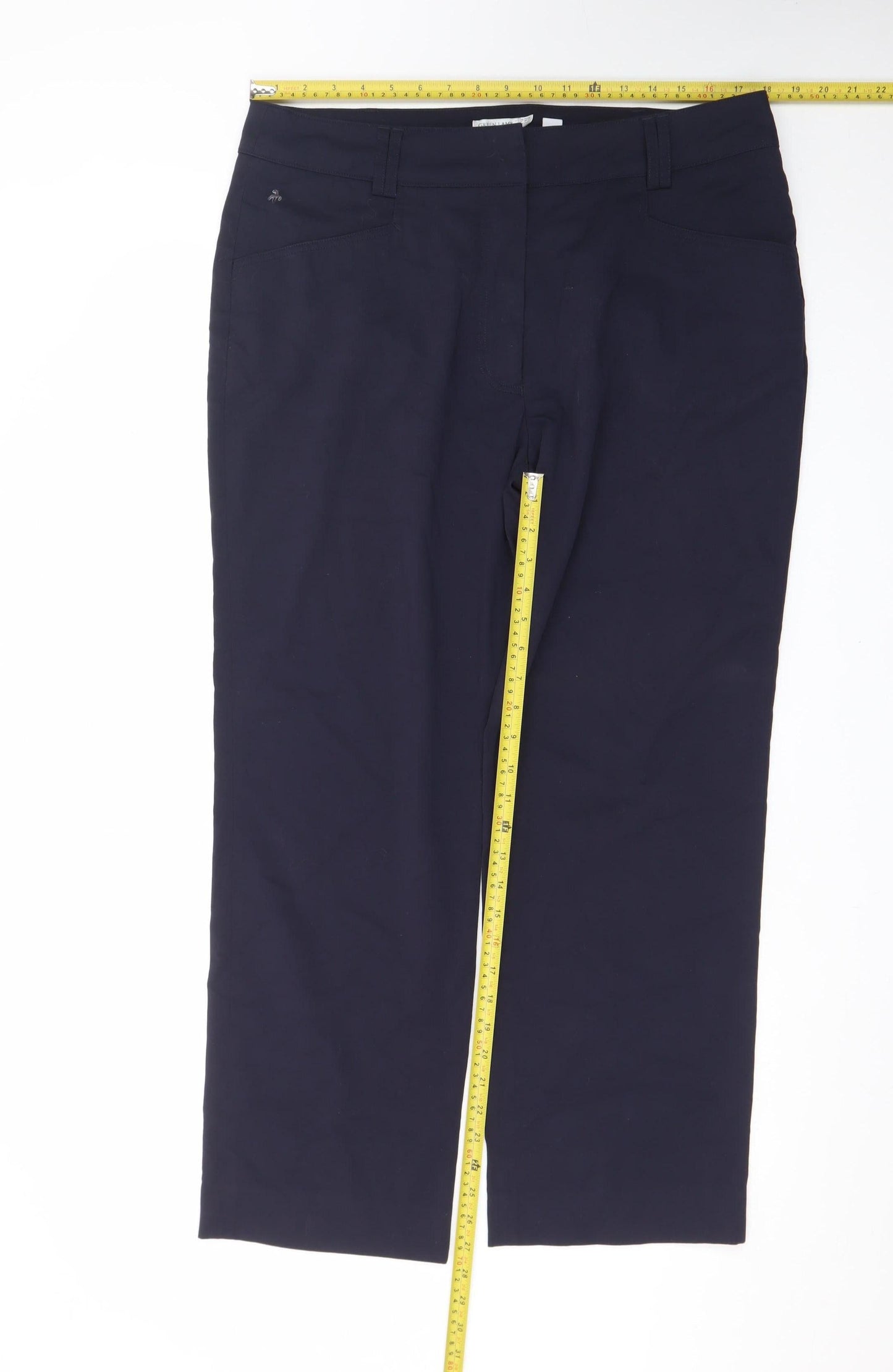 Green Lamb Women's Blue Size 16 Straight Stretch Trousers