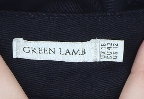 Green Lamb Women's Blue Size 16 Straight Stretch Trousers