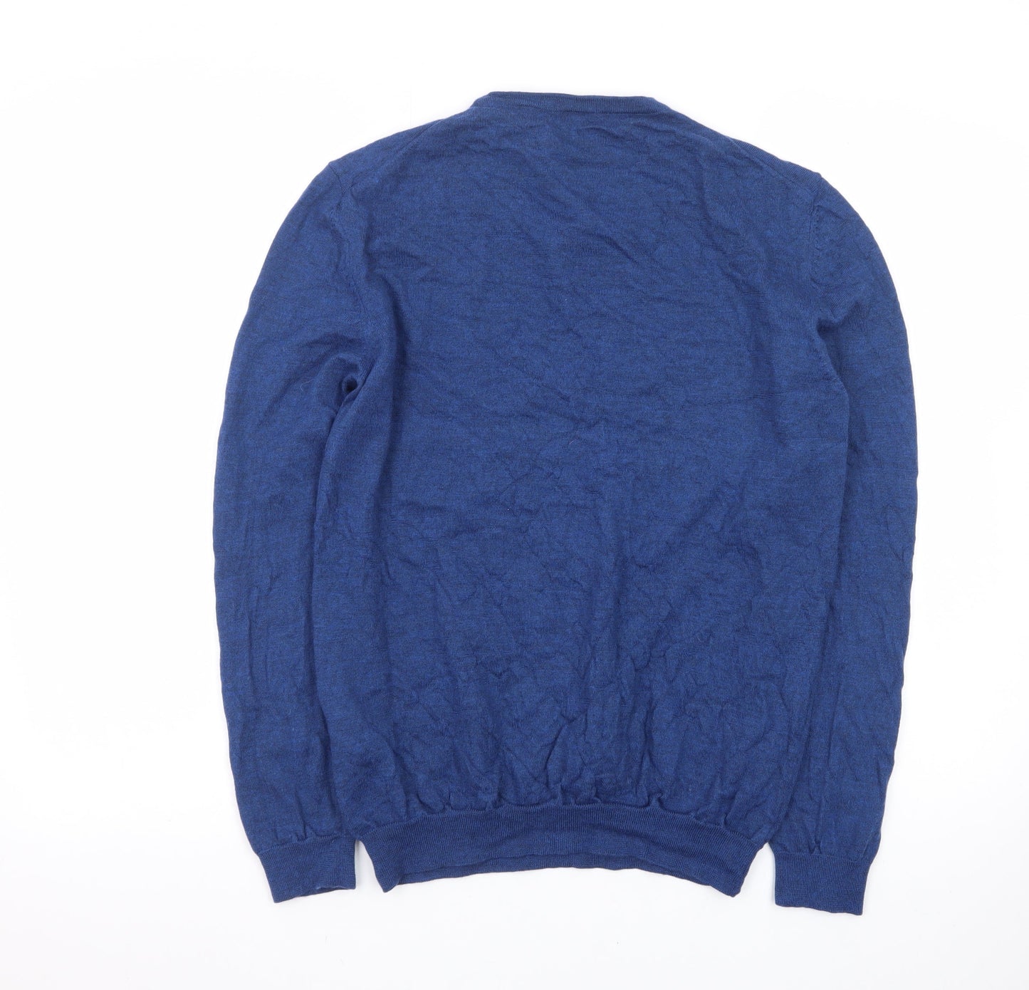 Hugo Boss Men's Blue Wool Crew Neck Pullover Jumper L