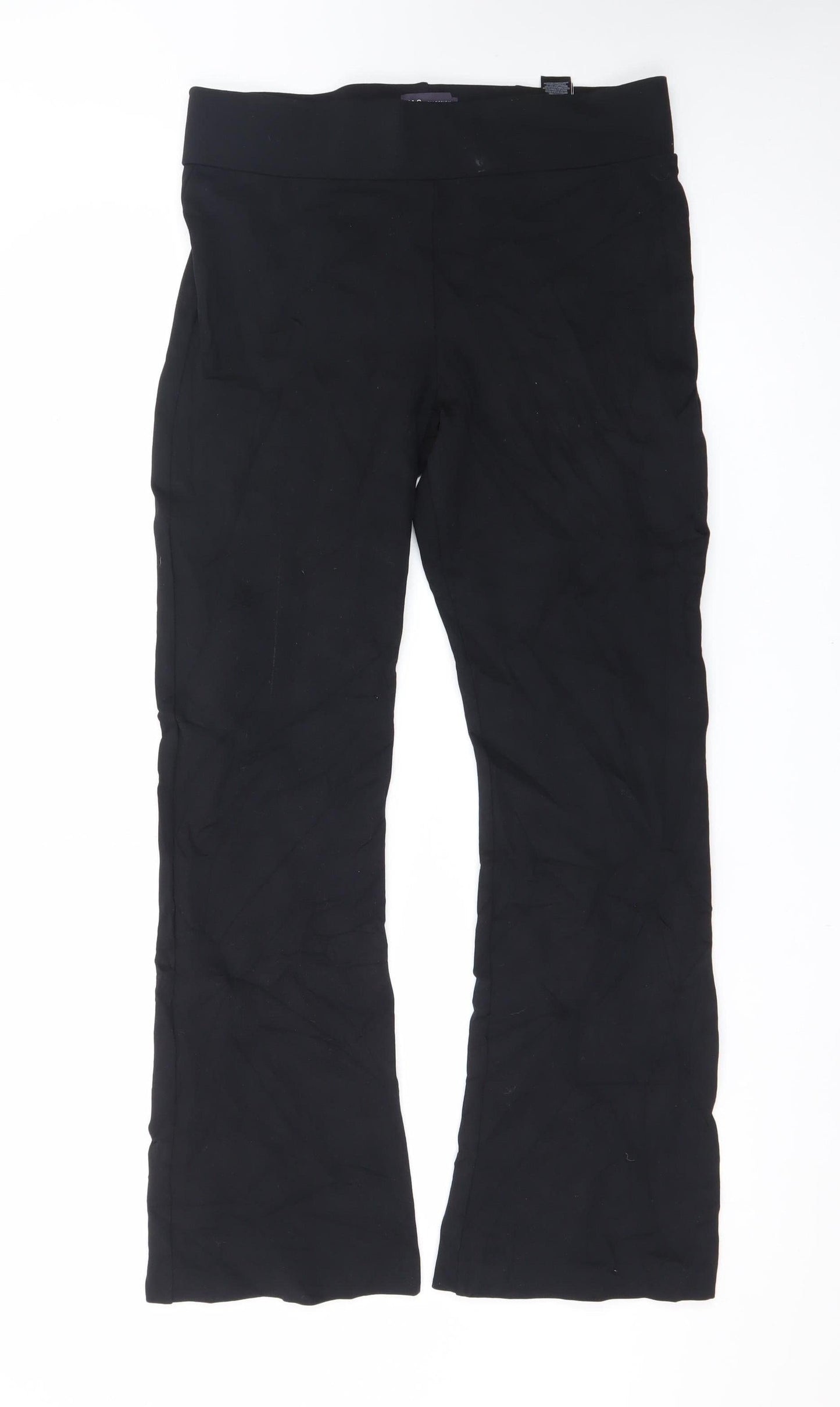 Marks and Spencer Womens Black Regular Straight Trousers Size 14