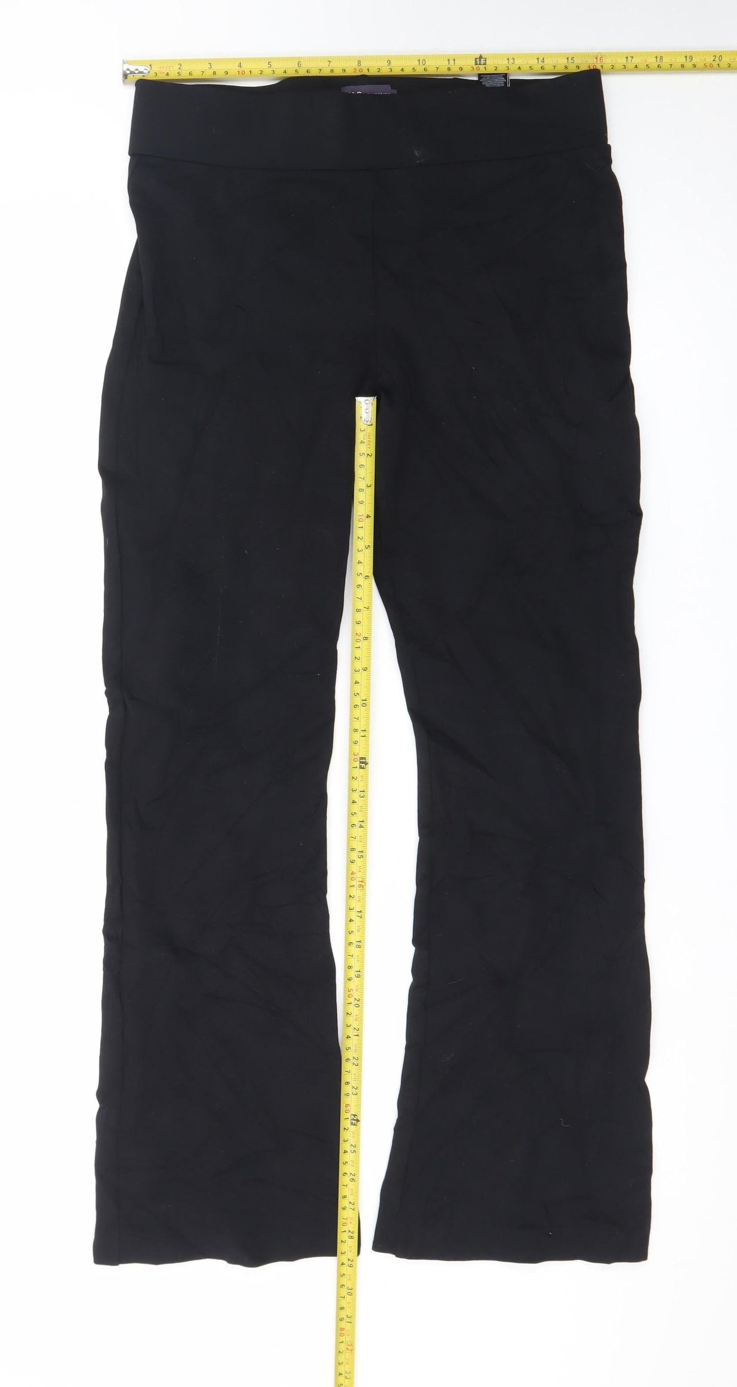 Marks and Spencer Womens Black Regular Straight Trousers Size 14