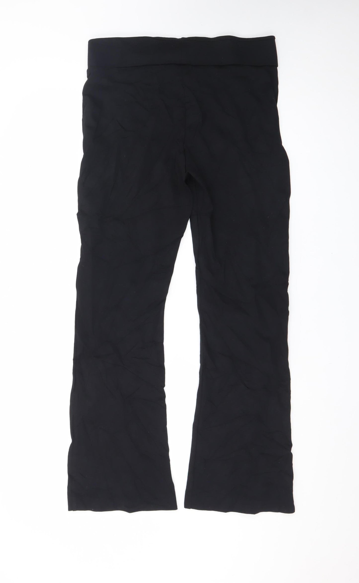 Marks and Spencer Womens Black Regular Straight Trousers Size 14