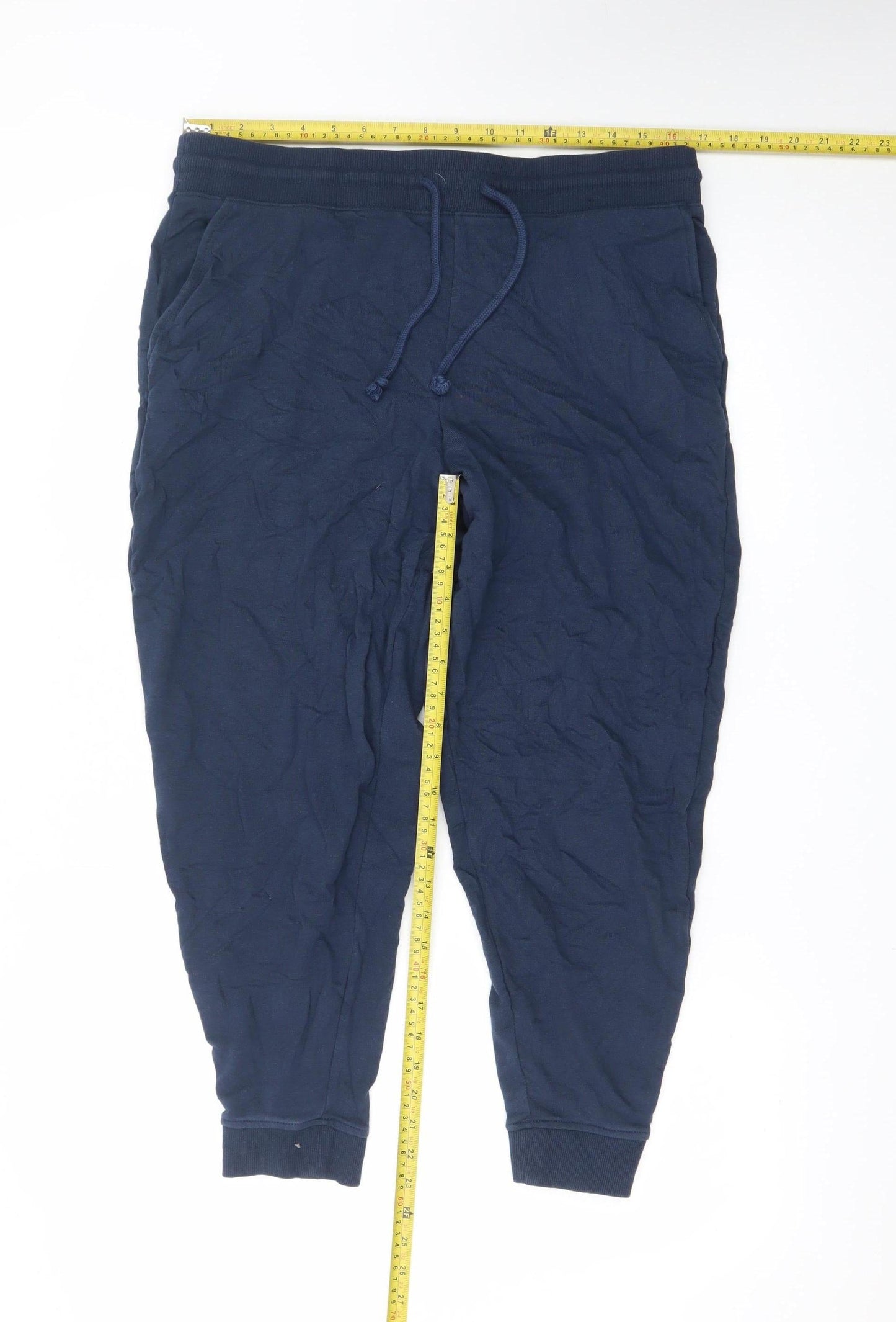 Marks and Spencer Men's Navy Joggers Size L Cotton Blend Casual