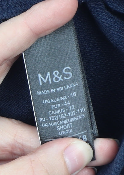 Marks and Spencer Men's Navy Joggers Size L Cotton Blend Casual