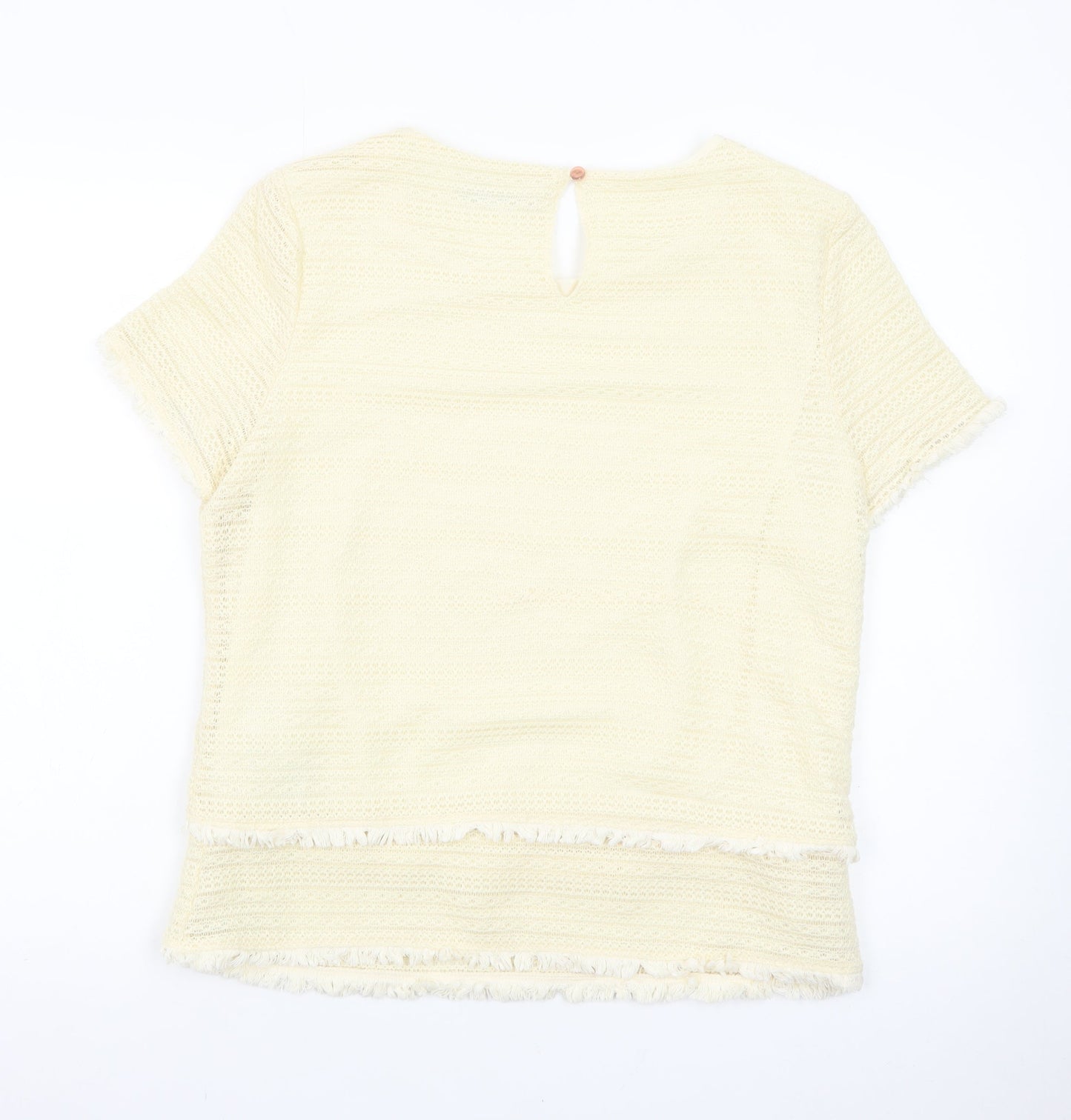 Marks and Spencer Women’s Ivory Short Sleeve Knit Pullover Jumper Size 14