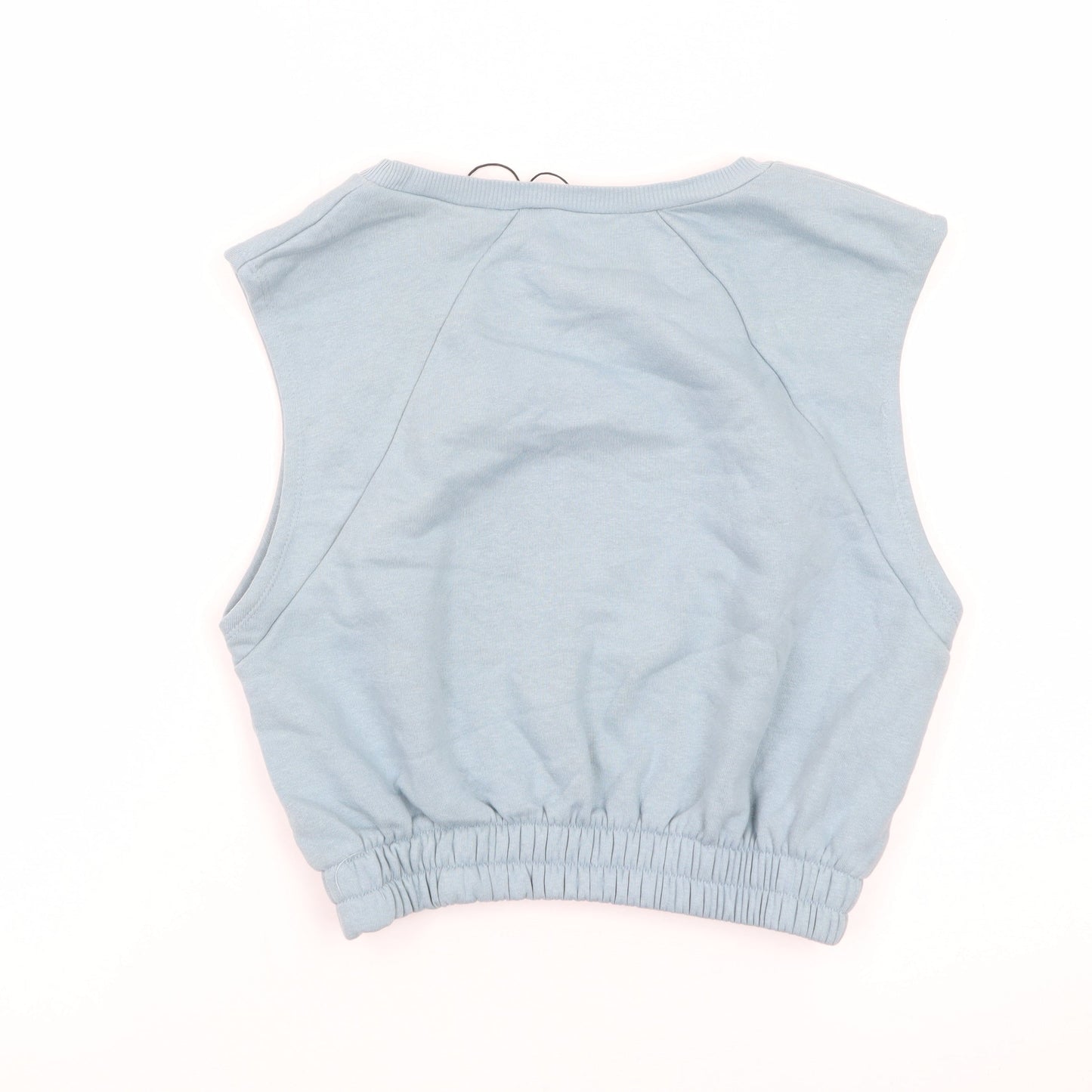 Zara Women Blue Cropped Sleeveless Cotton Tank Top Size 8
