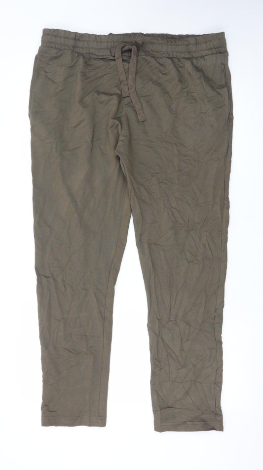 Marks and Spencer Men's Brown Jogger Trousers L Regular Fit