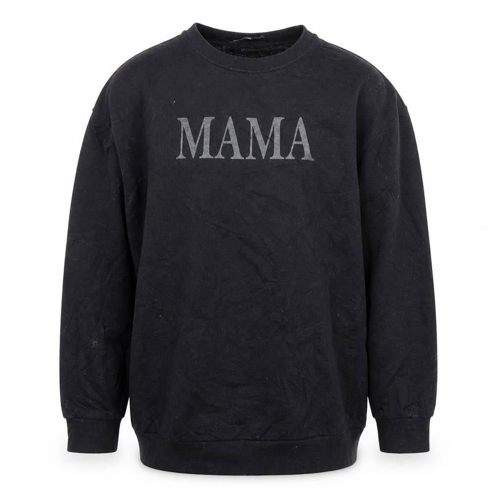 Boohoo Unisex Black 'MAMA' Graphic Pullover Sweatshirt Size L