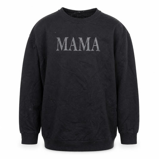 Boohoo Unisex Black 'MAMA' Graphic Pullover Sweatshirt Size L