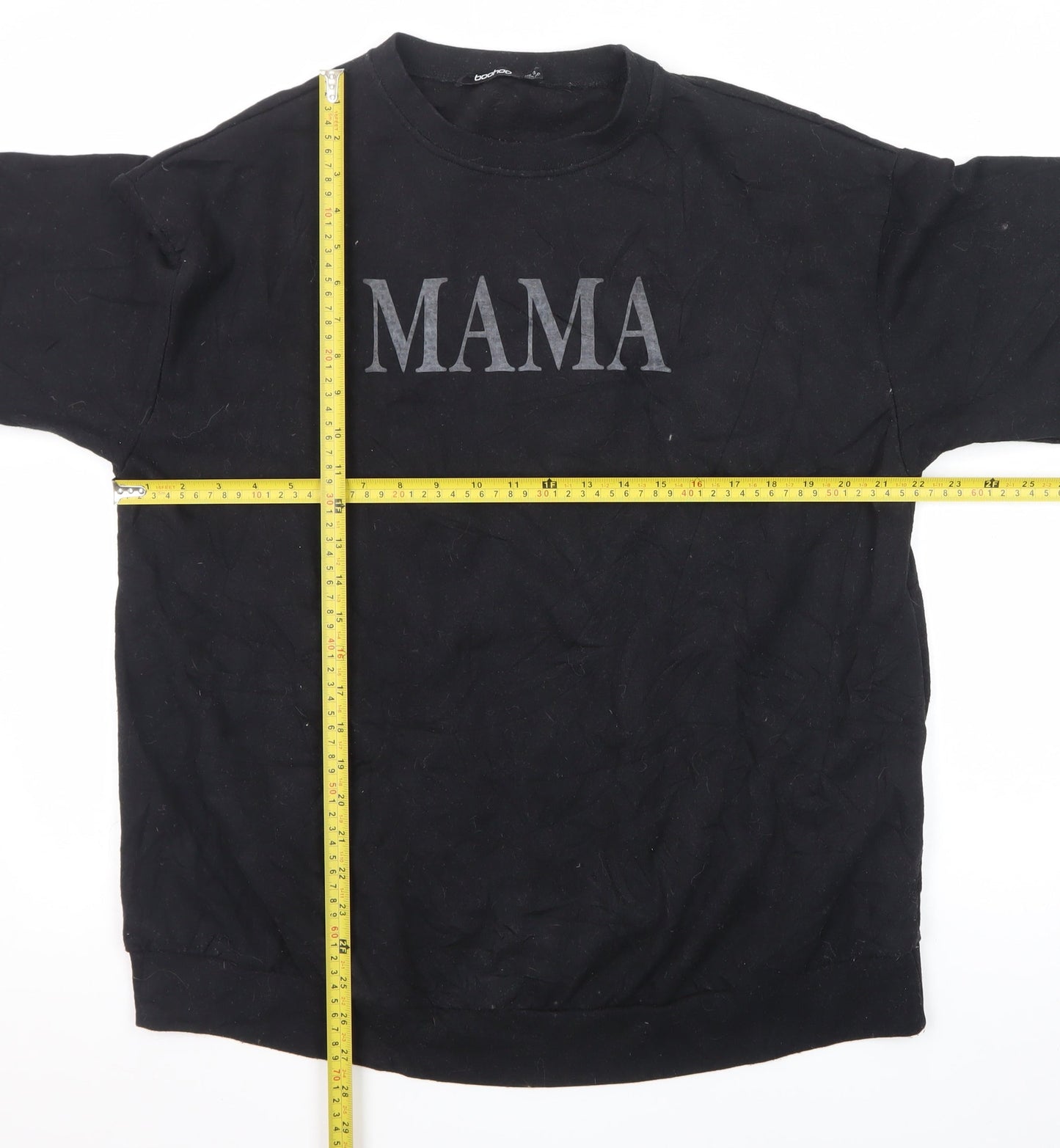 Boohoo Unisex Black 'MAMA' Graphic Pullover Sweatshirt Size L