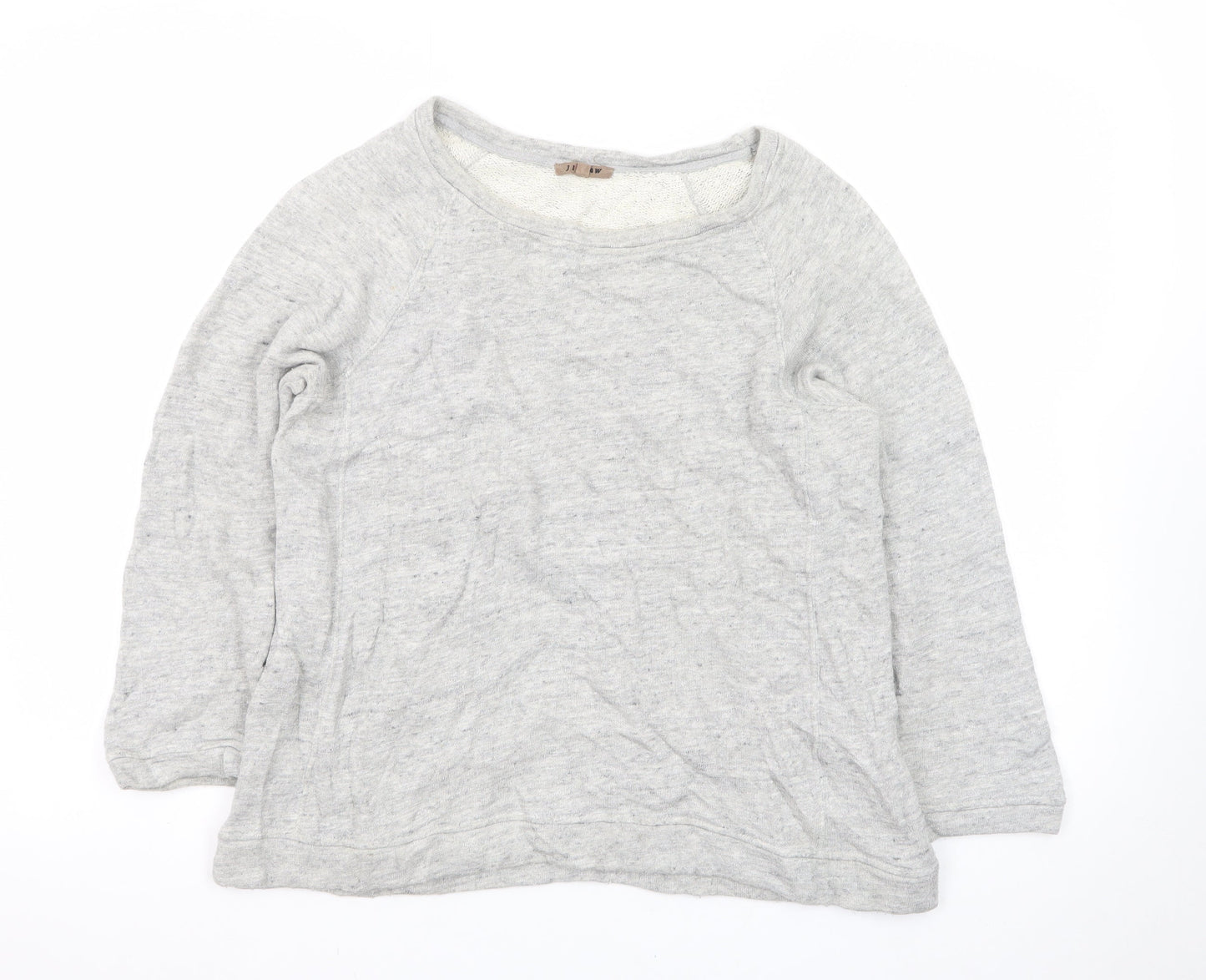 Jigsaw Womens Grey Long Sleeve Cotton Basic T-Shirt Size S