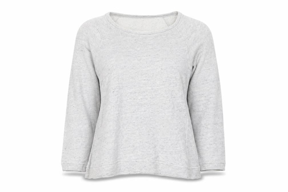 Jigsaw Womens Grey Long Sleeve Cotton Basic T-Shirt Size S