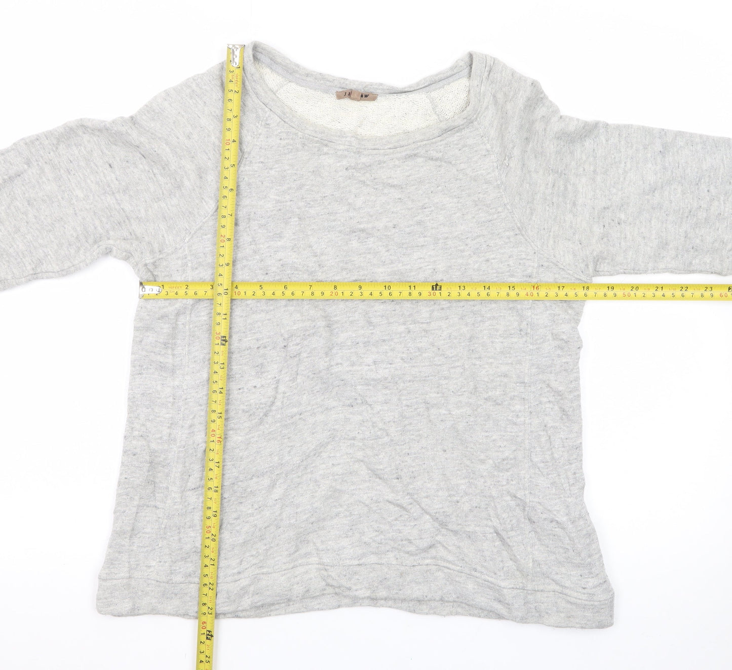 Jigsaw Womens Grey Long Sleeve Cotton Basic T-Shirt Size S
