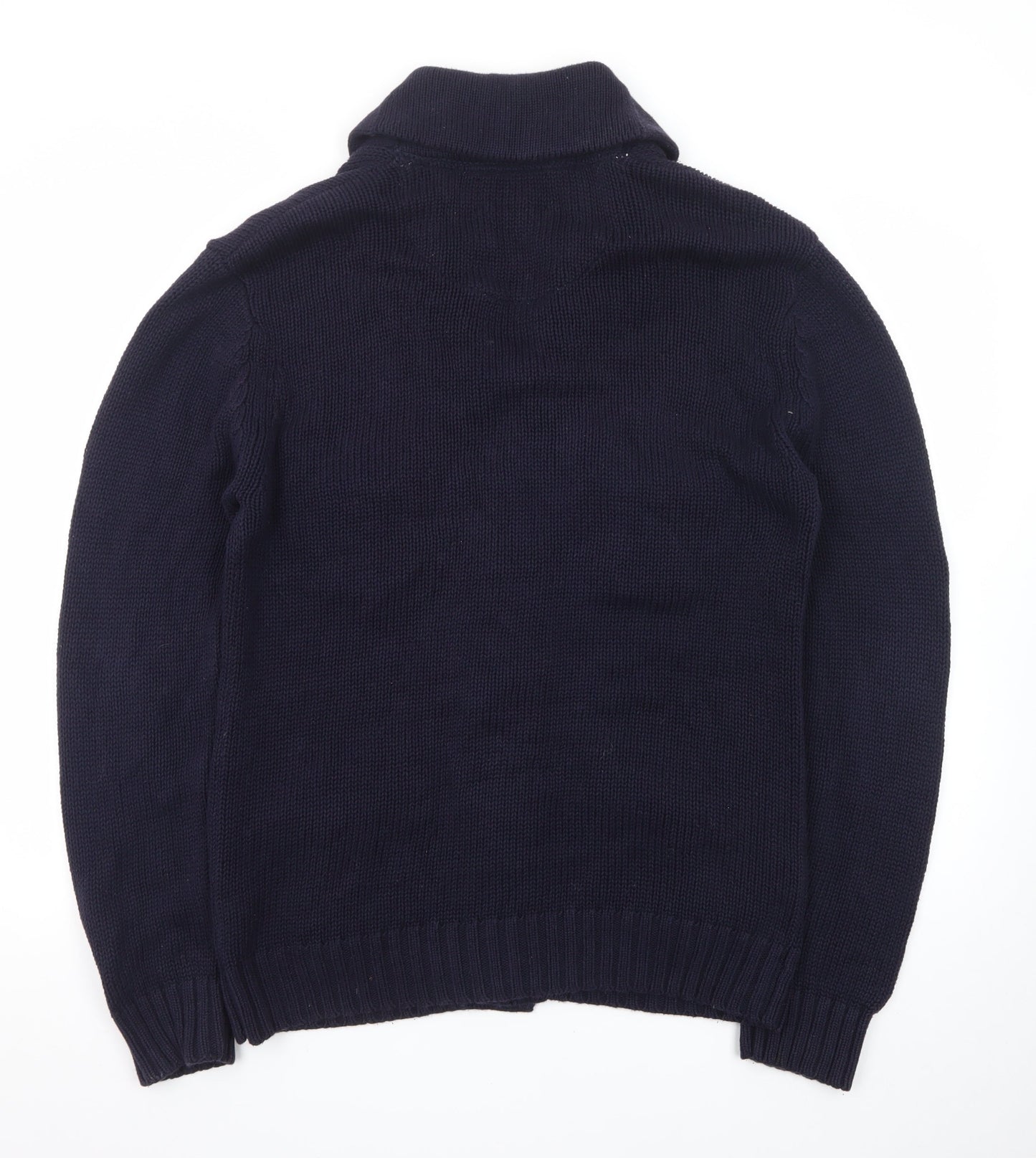Linea Men's Blue Chunky Knit Cotton Cardigan M