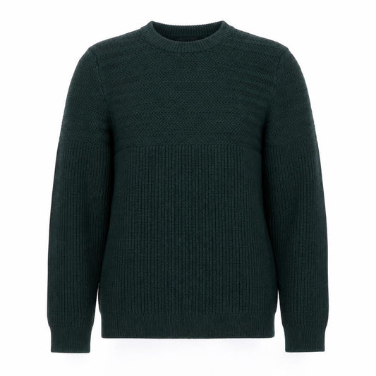 Topman Men's Green Chunky Knit Crew Neck Jumper Size L