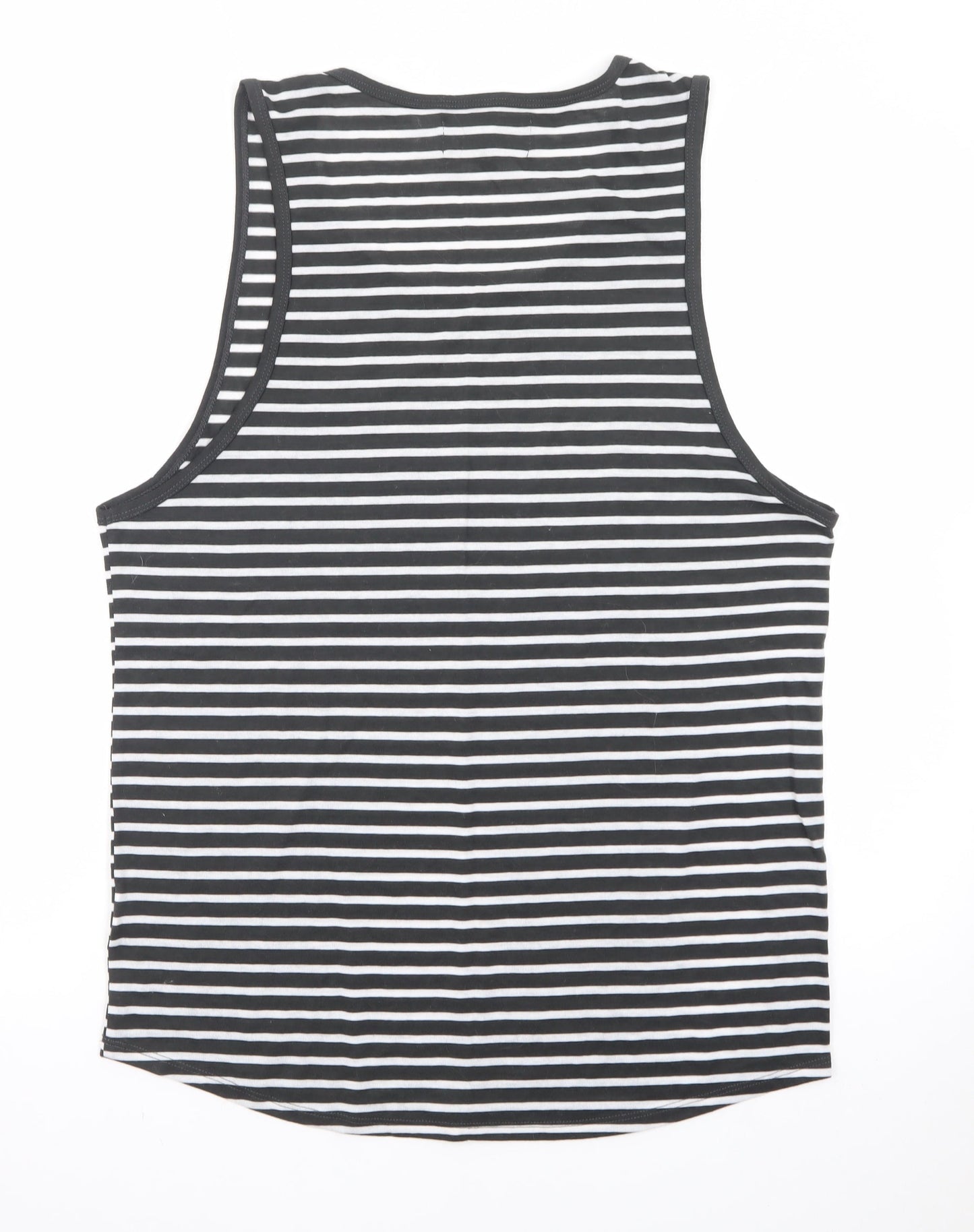 Firetrap Men's Black Striped Sleeveless Cotton Tank Top L