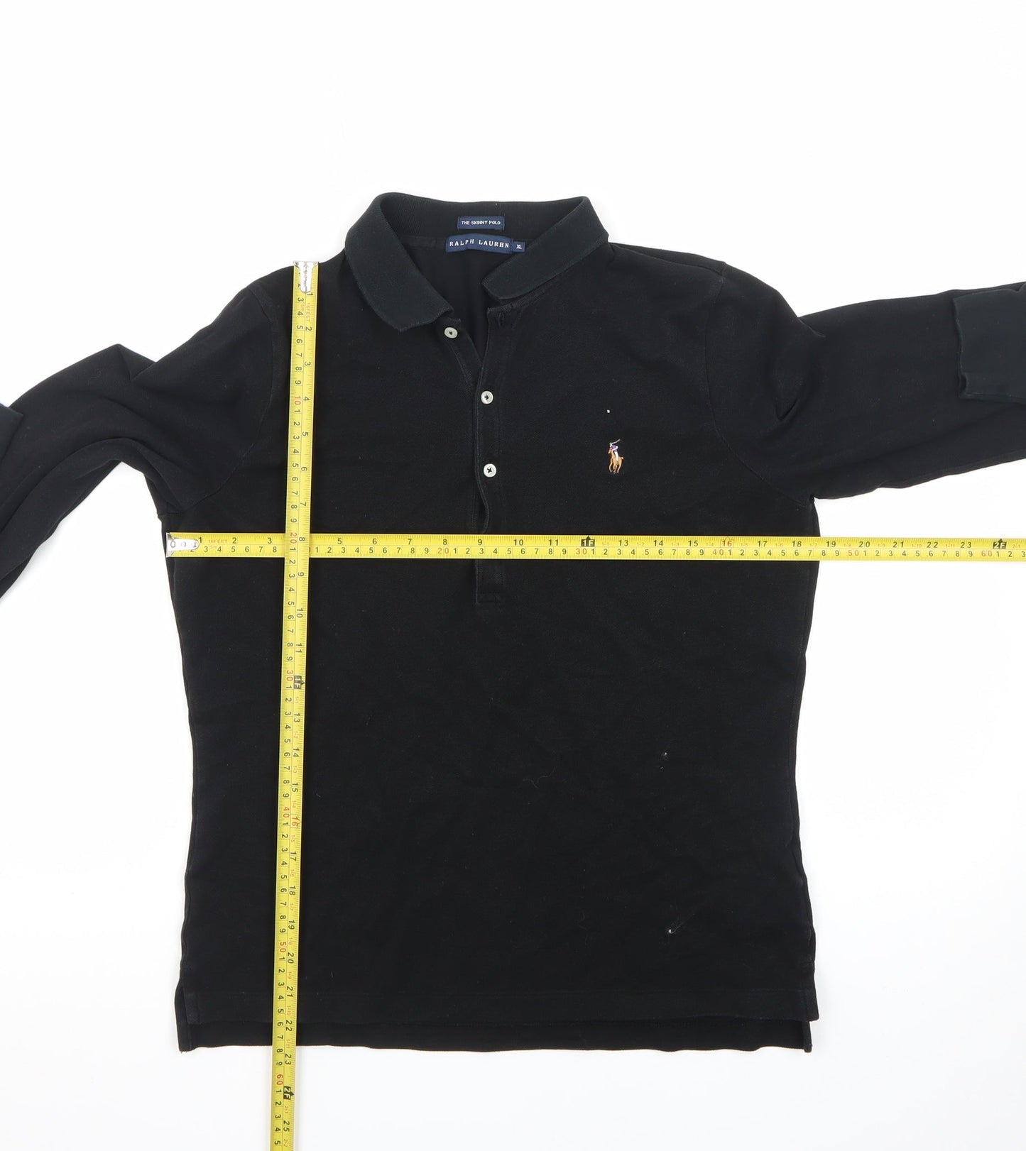 Ralph Lauren Men's Black XL Slim Fit Cotton Henley Jumper