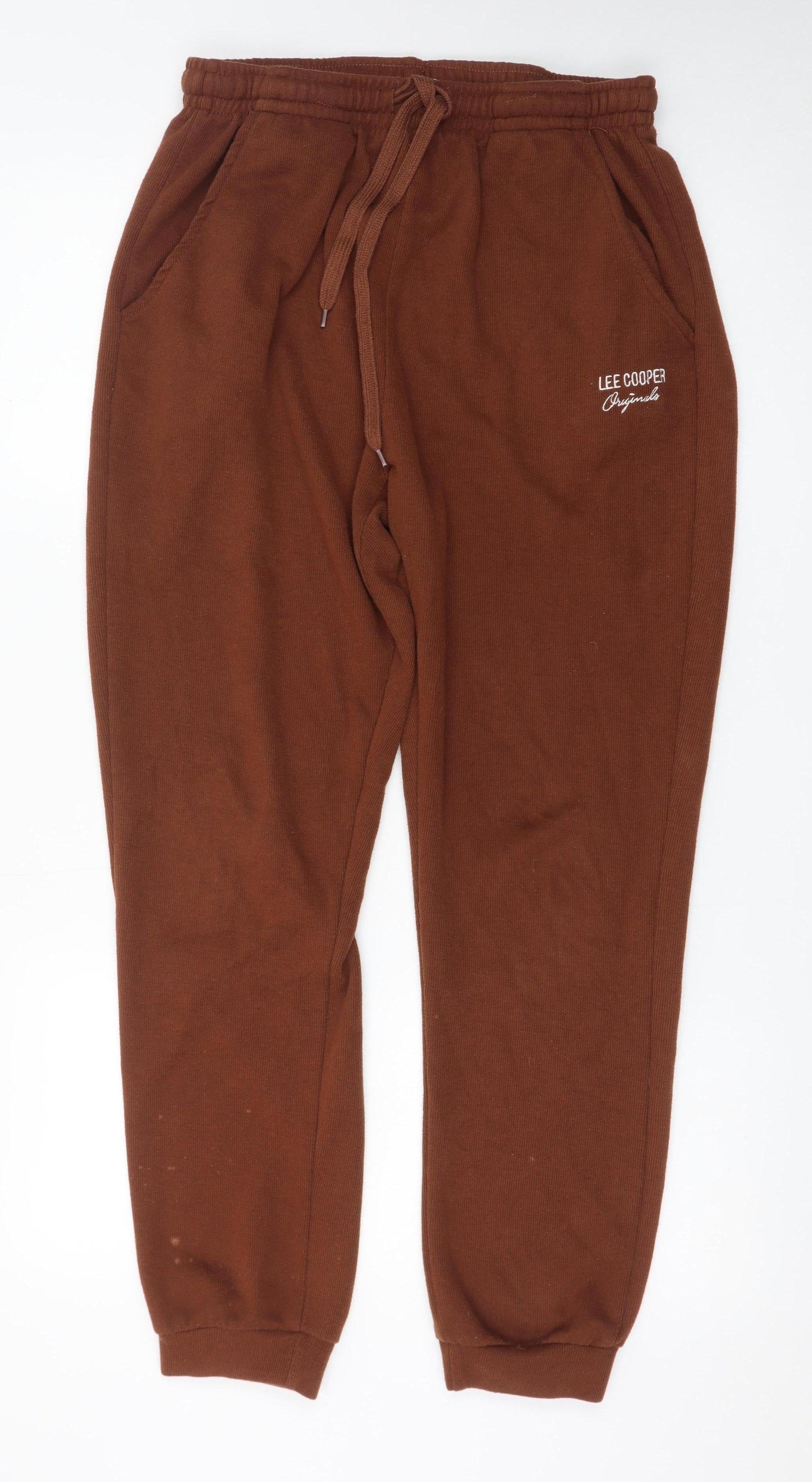 Lee Cooper Women's Brown Jogger Trousers UK 14 Cotton Blend