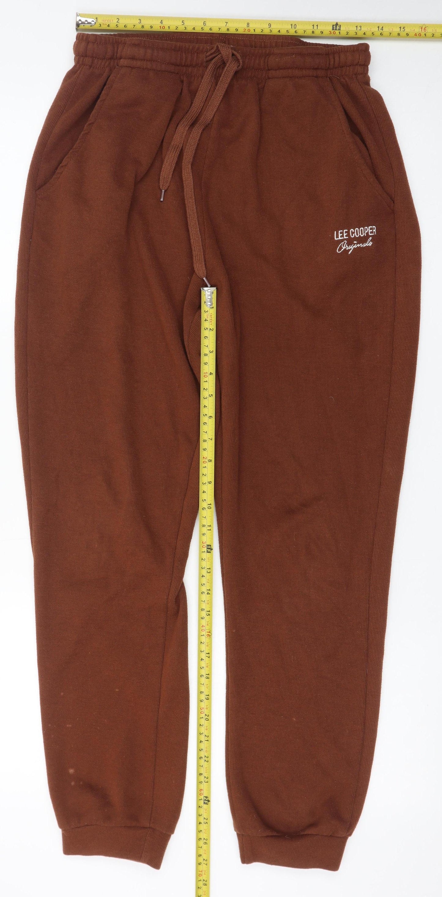 Lee Cooper Women's Brown Jogger Trousers UK 14 Cotton Blend