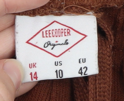 Lee Cooper Women's Brown Jogger Trousers UK 14 Cotton Blend