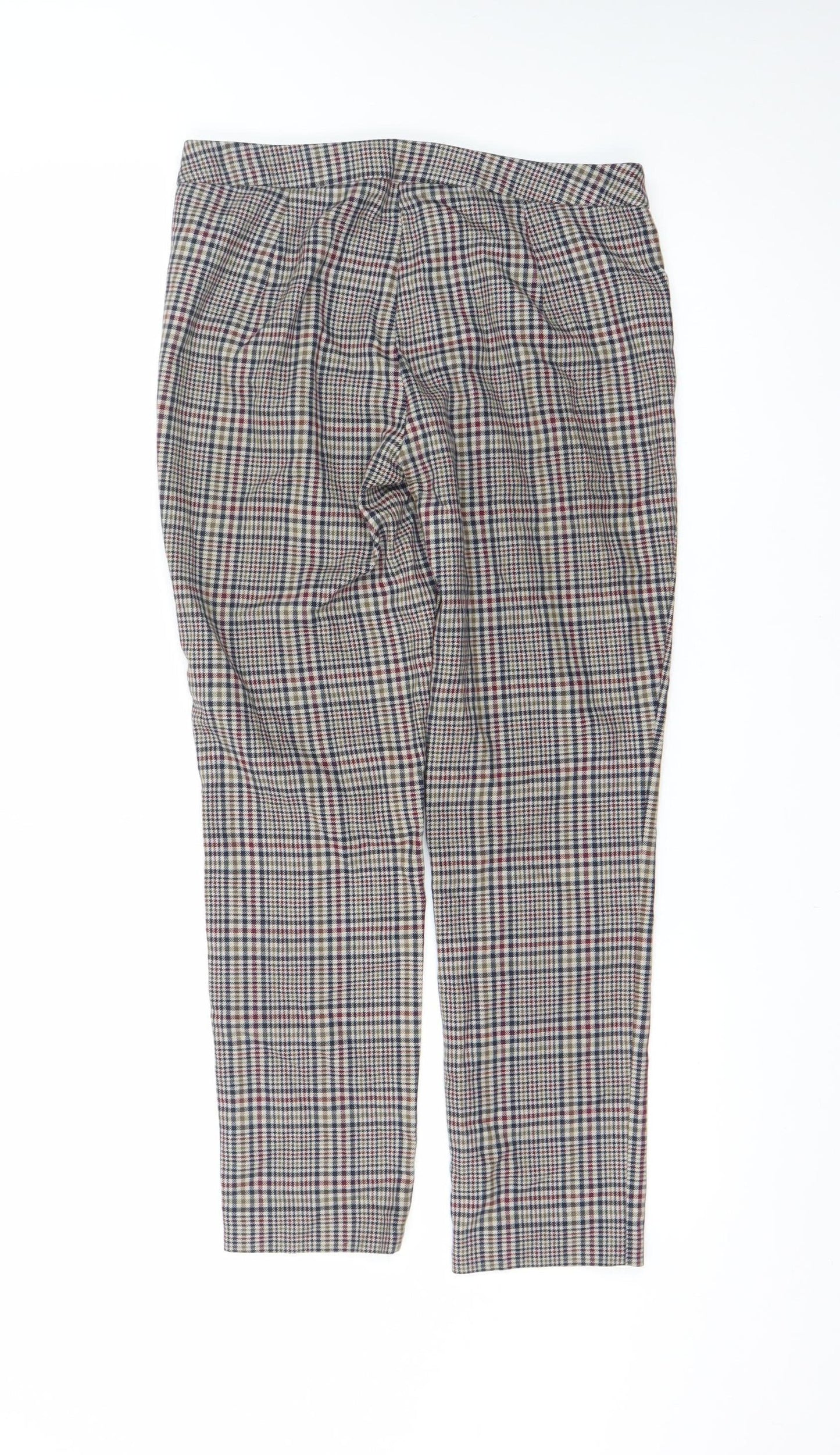 Koton Women's Multicoloured Check Straight Trousers Size 8