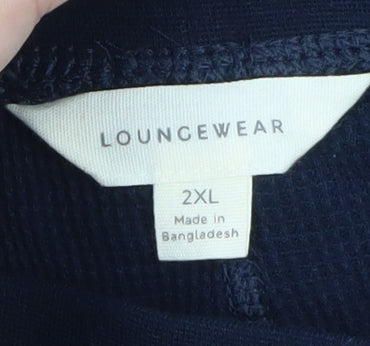 Loungewear Men's Navy Blue 2XL Lounge Pants Drawstring Cotton Blend