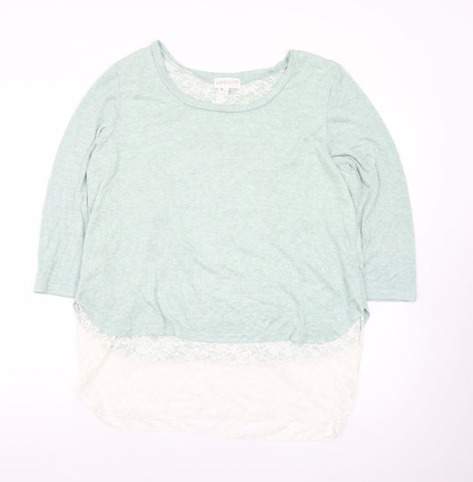 Apricot Women’s Green Lace Hem Pullover Jumper UK 14