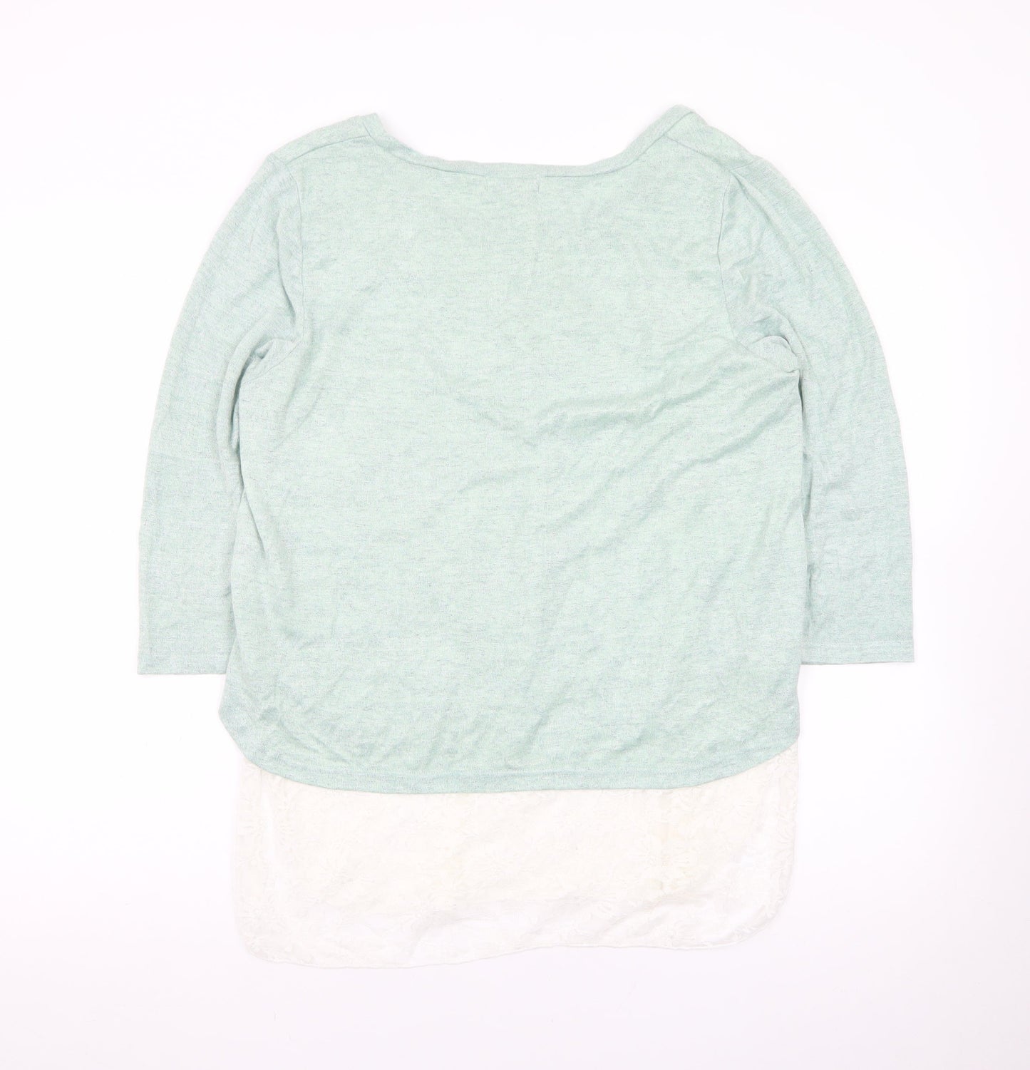 Apricot Women’s Green Lace Hem Pullover Jumper UK 14