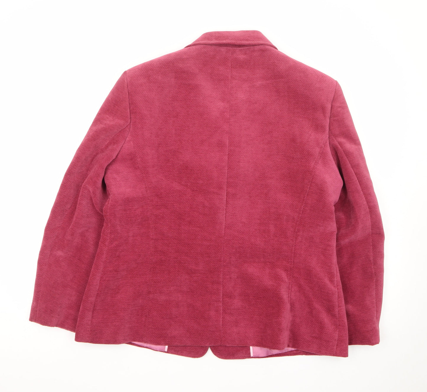 Klass Collection Women Pink Corduroy Blazer Jacket Size 18 Long Sleeve