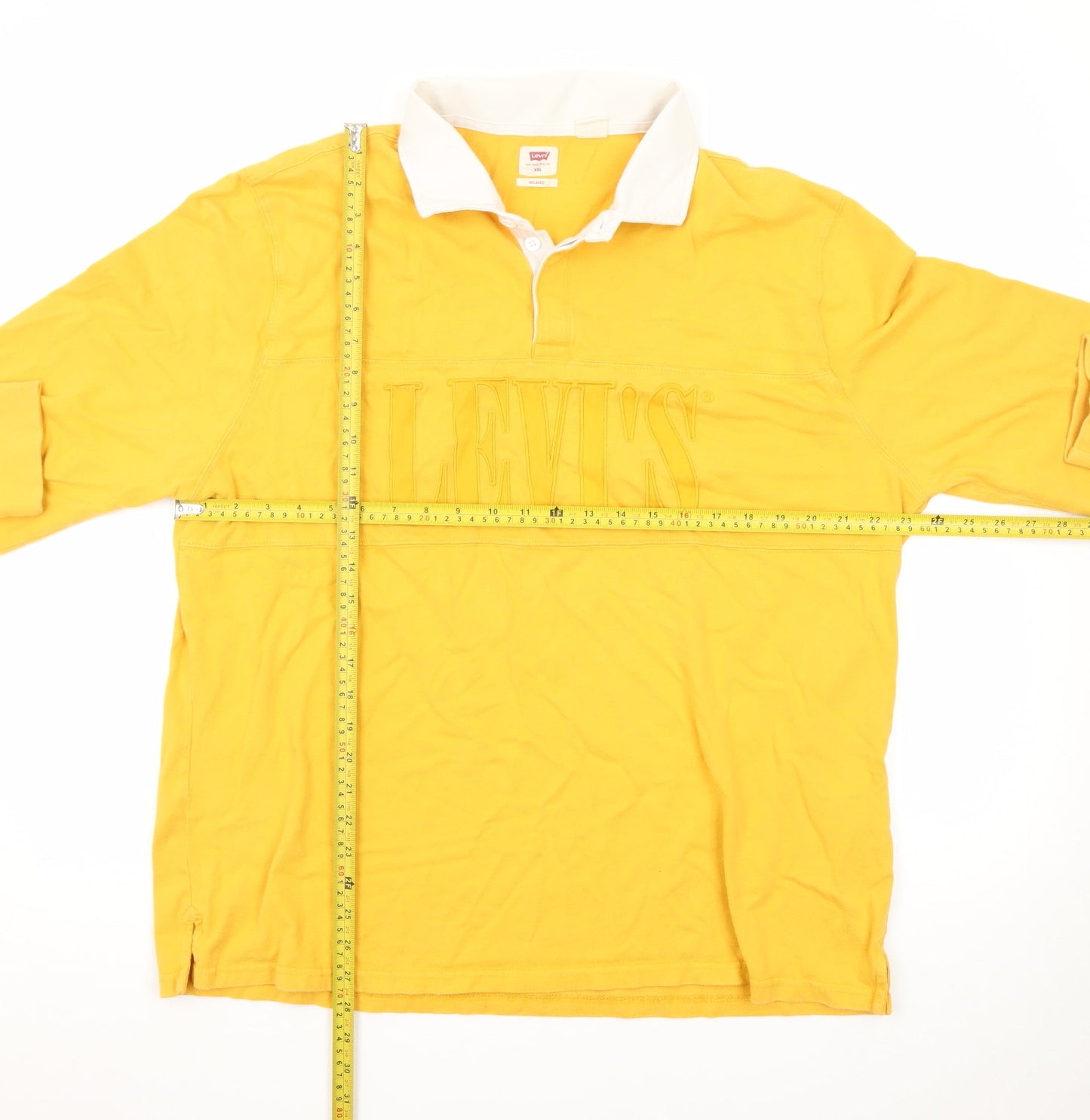 Levi's Men's Yellow Long Sleeve Relaxed Fit Polo XXL