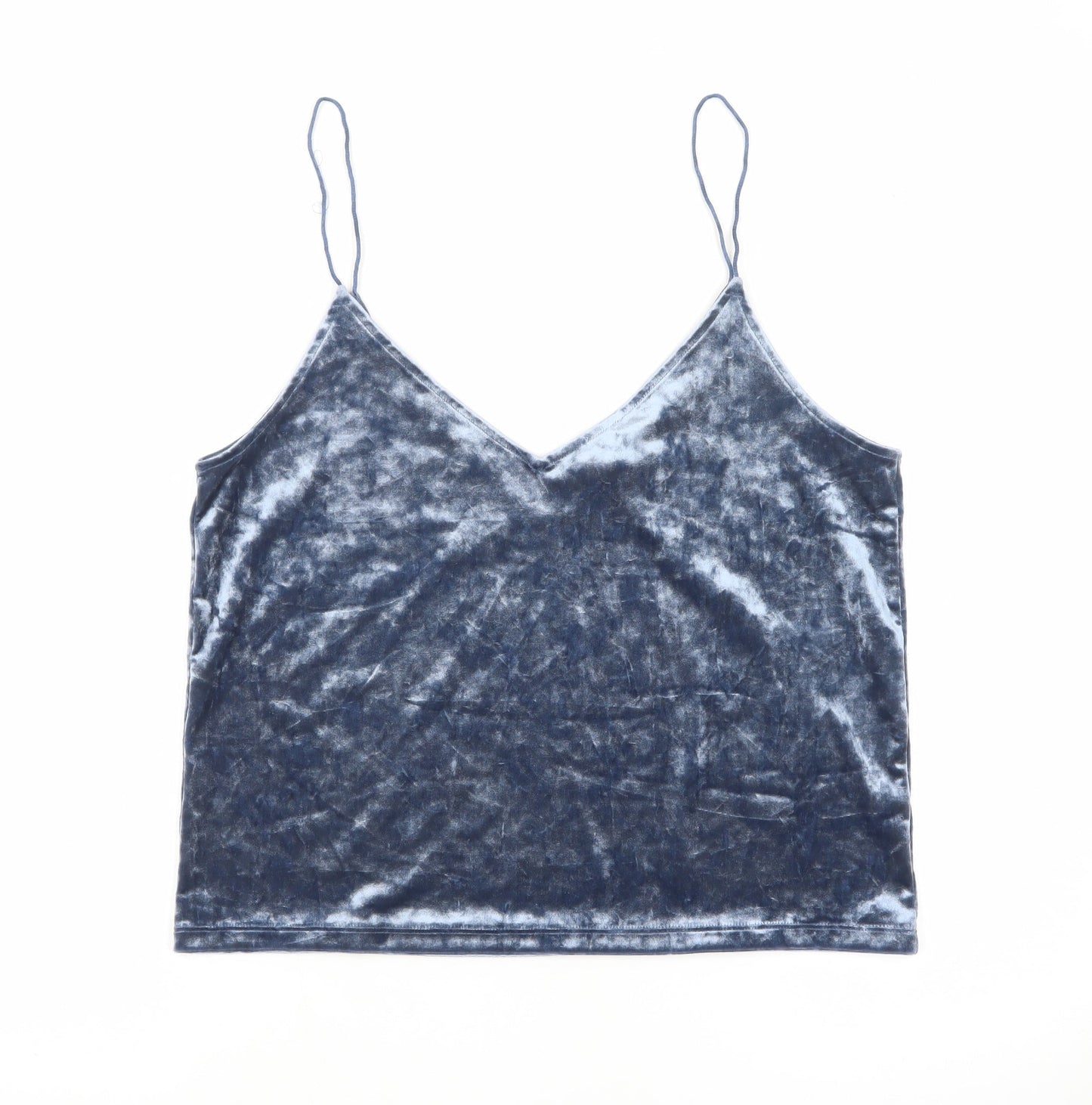 H&M Women Blue Velvet Camisole Vest Top Size M