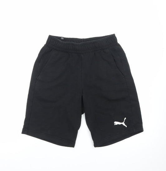 Puma Men’s Black Sweat Shorts Size S Elastic Waist Sportswear