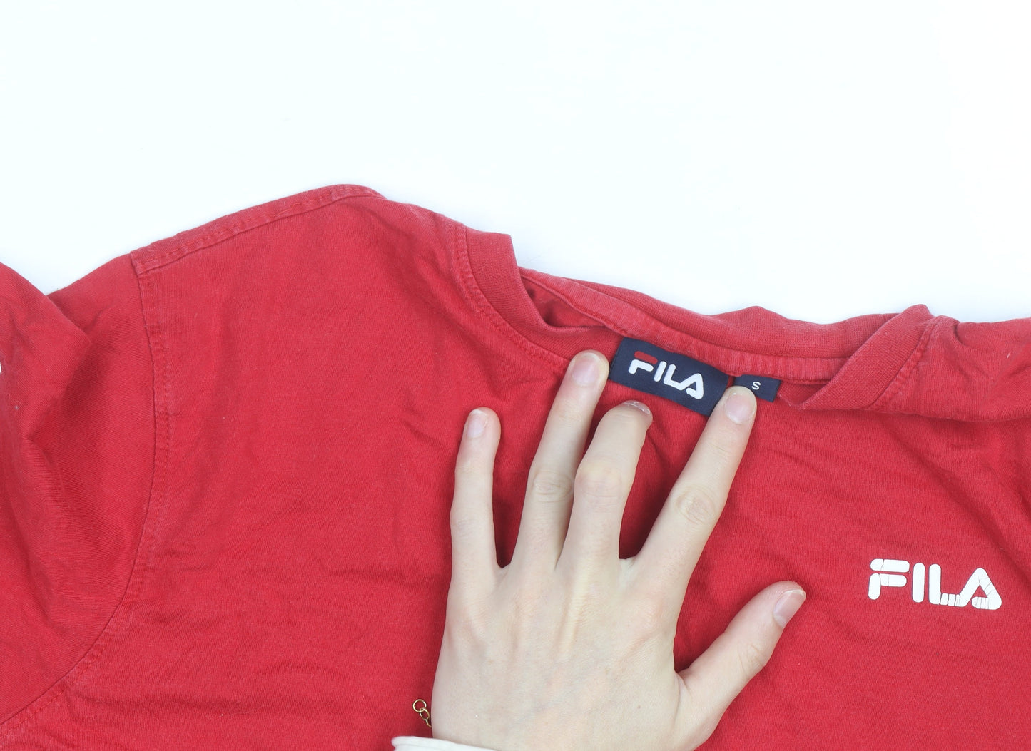 FILA Men’s Red Long Sleeve Colourblock Sports Top Size S