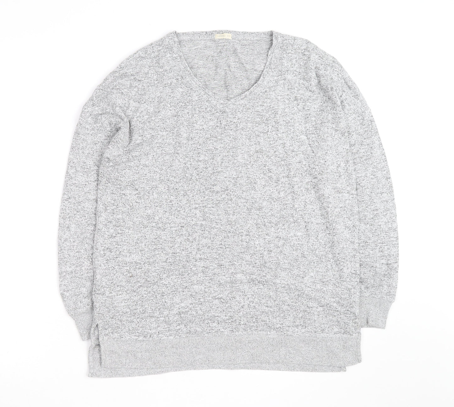 Oysho Unisex Grey V-Neck Knit Pullover Jumper Size M