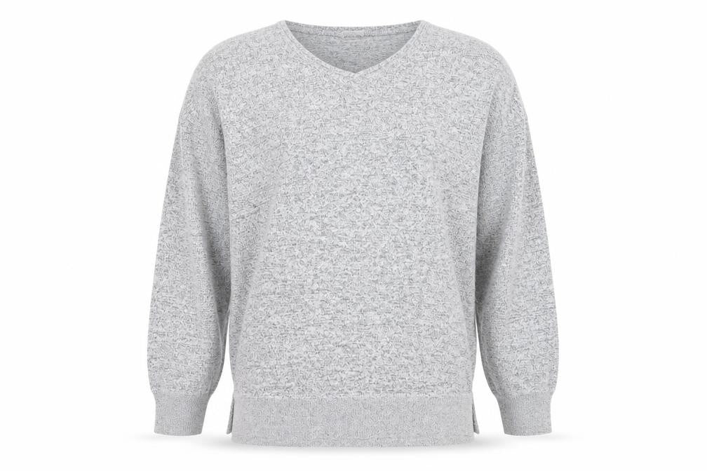 Oysho Unisex Grey V-Neck Knit Pullover Jumper Size M