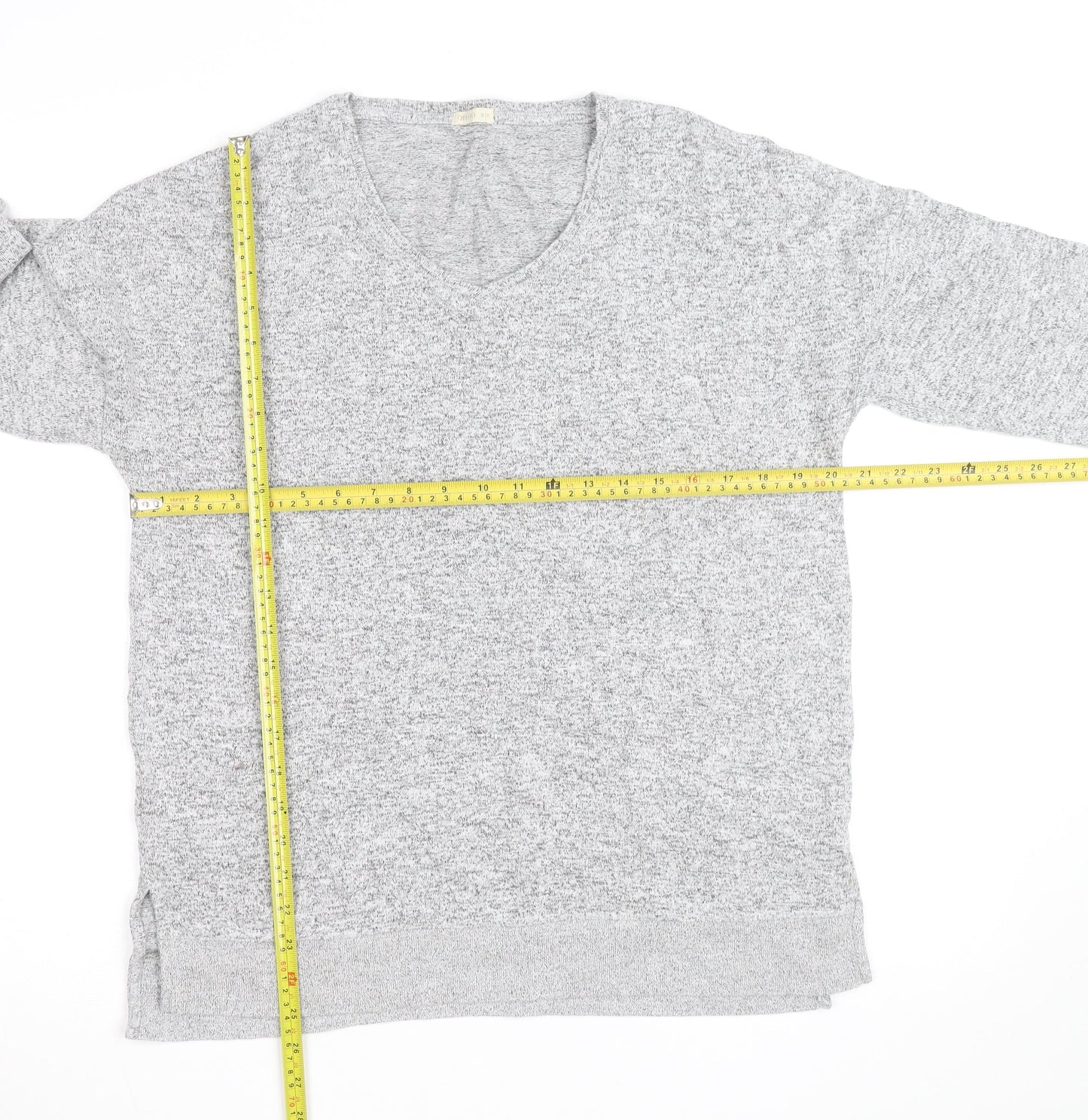 Oysho Unisex Grey V-Neck Knit Pullover Jumper Size M