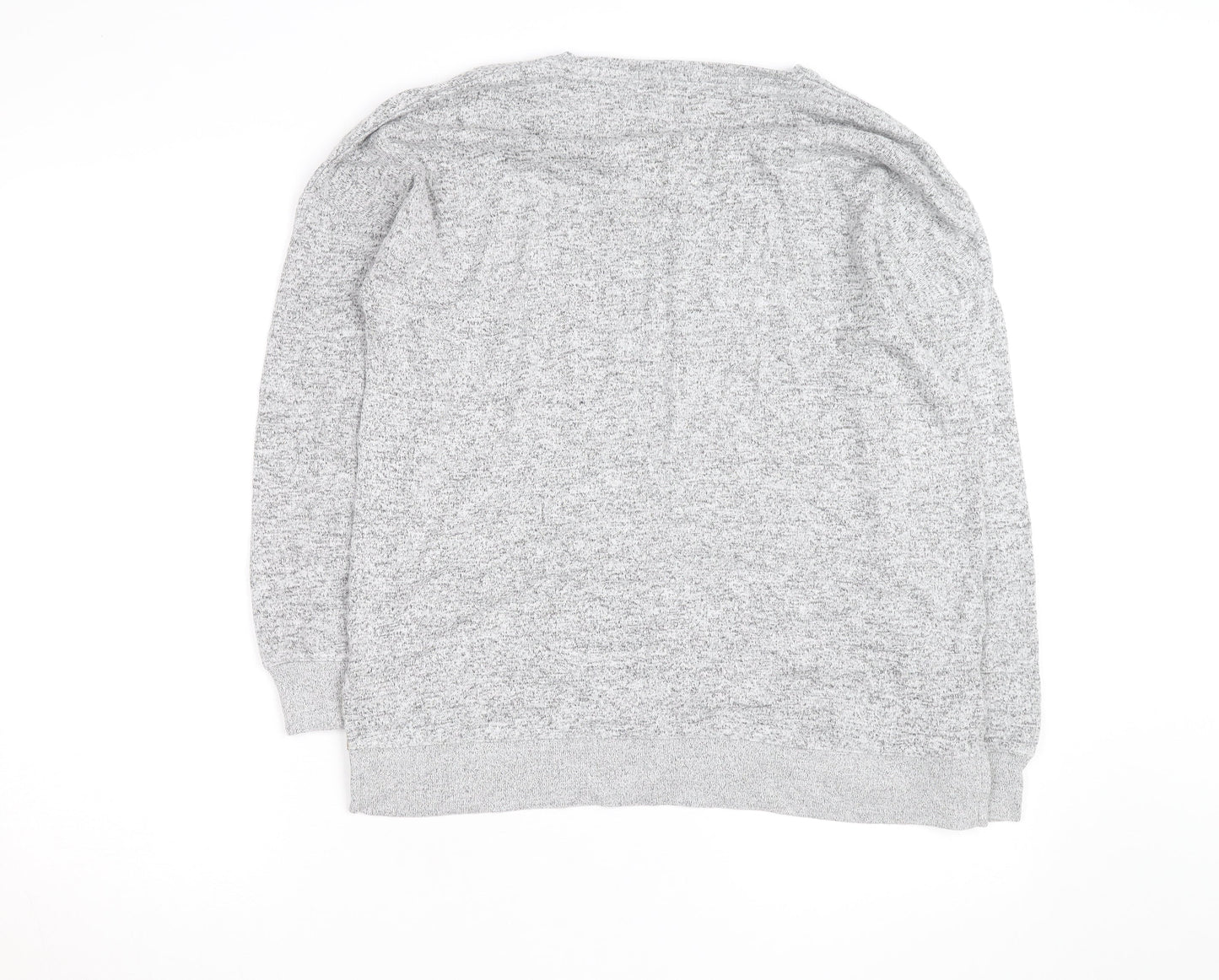 Oysho Unisex Grey V-Neck Knit Pullover Jumper Size M