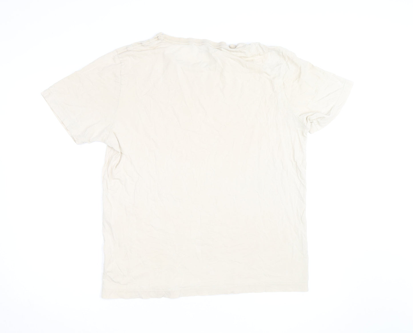 Puma Men's Beige Crew Neck Short Sleeve Cotton T-Shirt Size L