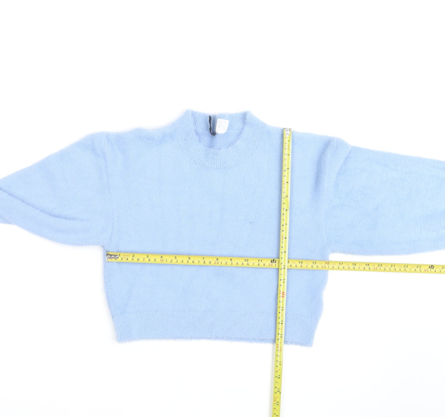 Divided Women Blue Knit Crew Neck Long Sleeve Pullover M