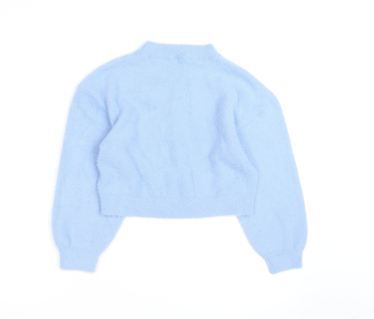 Divided Women Blue Knit Crew Neck Long Sleeve Pullover M