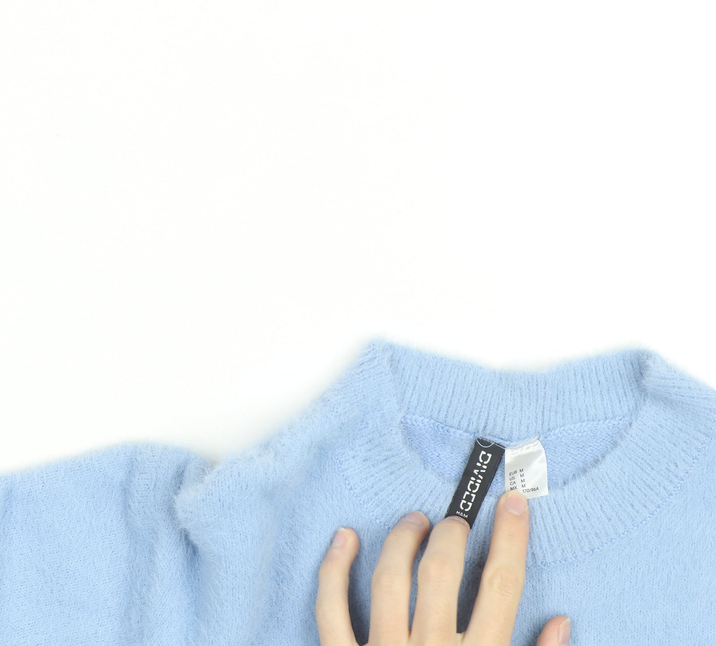 Divided Women Blue Knit Crew Neck Long Sleeve Pullover M