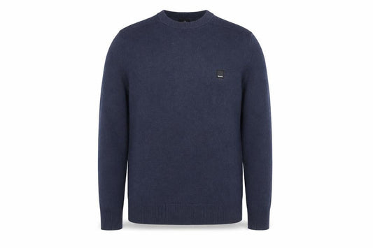 Bench Men's Blue Cotton Blend Crew Neck Jumper Size S