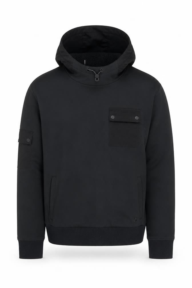 ACAI Unisex Black Pull Over High Neck Fleece Lined Hoodie M