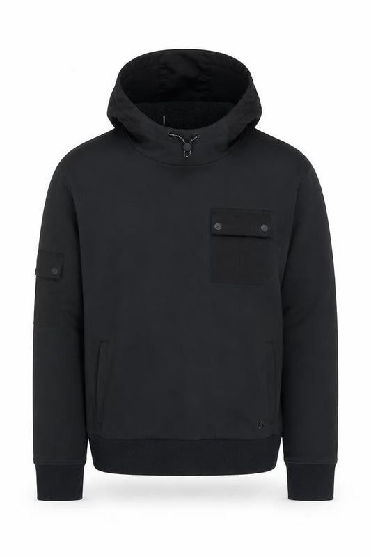 ACAI Unisex Black Pull Over High Neck Fleece Lined Hoodie M