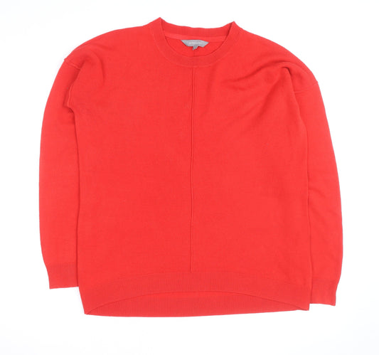 Principles Women's Red Crew Neck Long Sleeve Cotton Jumper Size 12