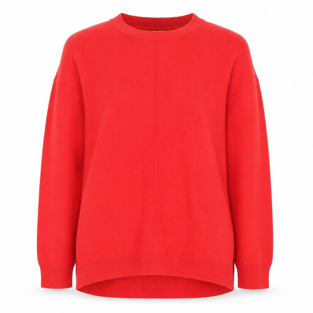 Principles Women's Red Crew Neck Long Sleeve Cotton Jumper Size 12